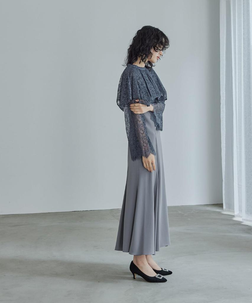 Layered Cape Party Wedding Cape Lace S [niana] Dress, Dress, Dress, Bolero, Gray,