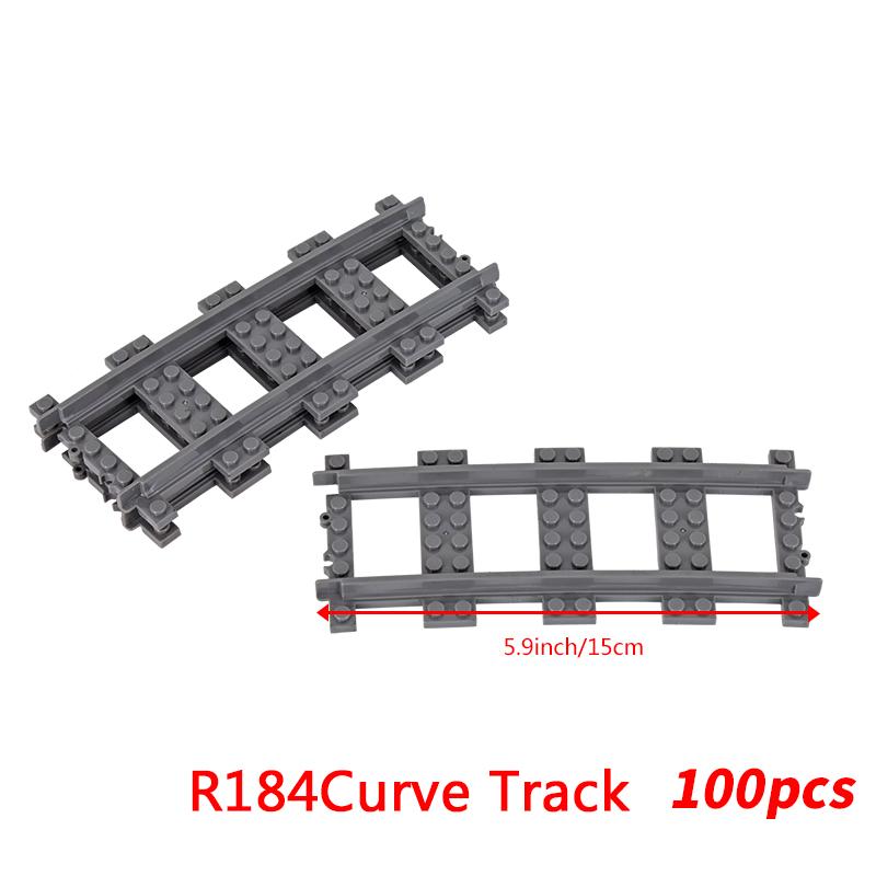 MOC City Bausteine Zug Flexible Konstruktionsteile Eisenbahn Kurvengleis Bausteine Modellzubehör Kompatibel mit 53401