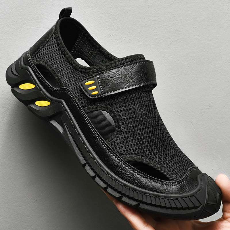 

Мужские новые сандалии мужские 2025 лето дезодорирующие износостойкие дырчатые туфли нескользящие износостойкие уличные туфли модные повседневные туфли 44