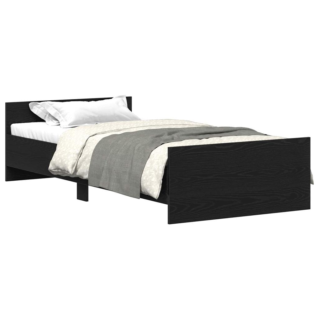 Bed Frame with Headboard Black Oak 80 x 200 cm