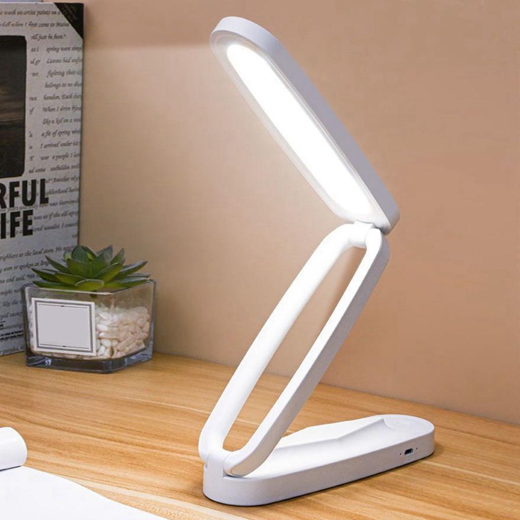 LED Desk Lamp Eye Caring Rechargeable 3 Gear Adjustable Folding Touch Bedside Table Light for