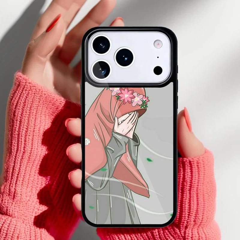 Muslim Islamic Arabic Hijab Girl Phone Case for iPhone 17 Air 16e 15 14 13 Pro Max Back Cover for 12 11 Pro Coque