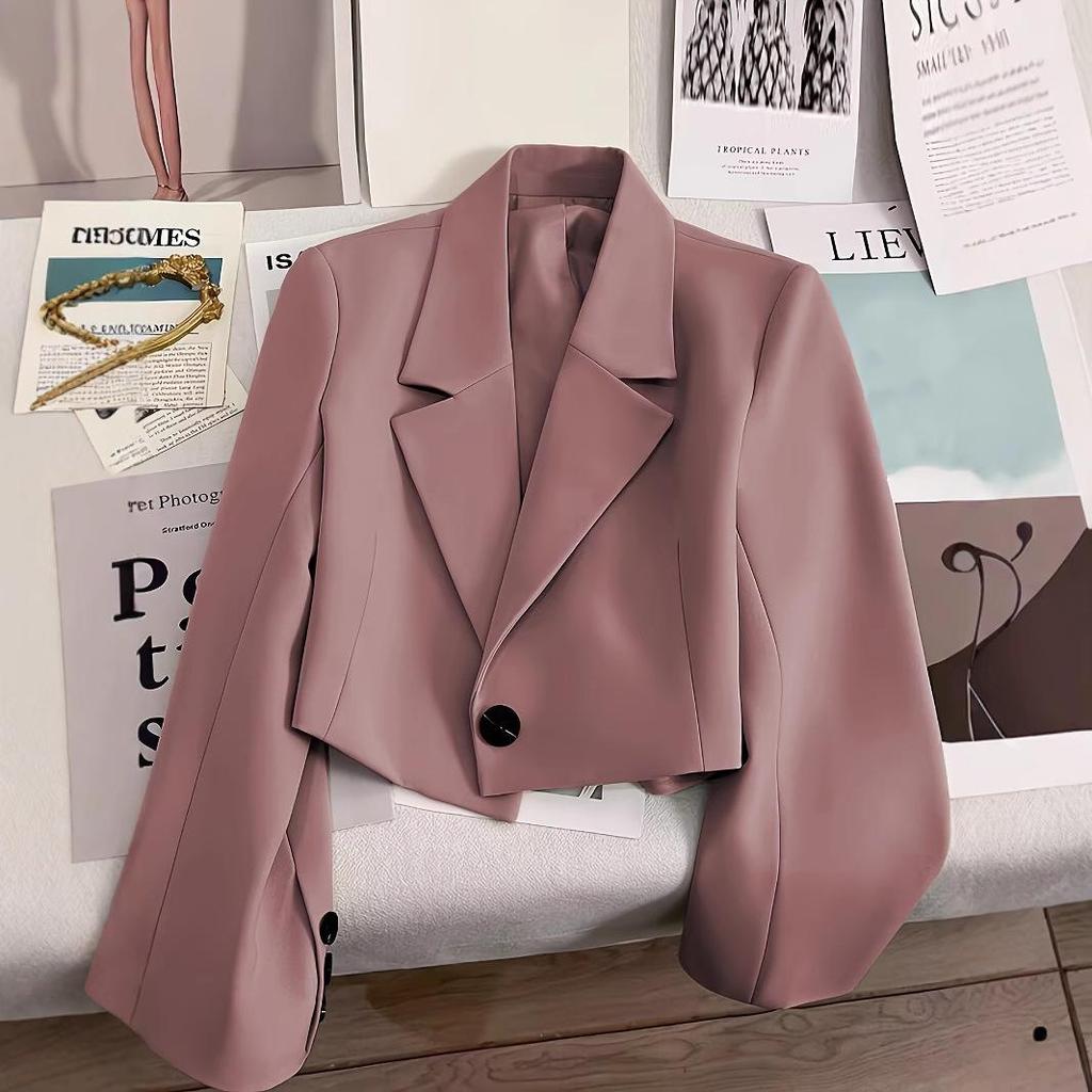 2026 Women's Slim Fit Short Blazer: Versatile High Waist Jacket for Spring & Autumn