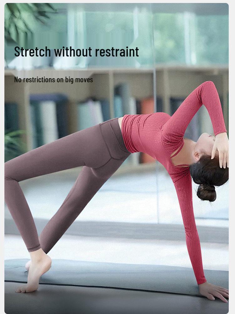 2025 Women's High-End Autumn/Winter Yoga Set with Built-in Bra – Perfect for Pilates and Fitness