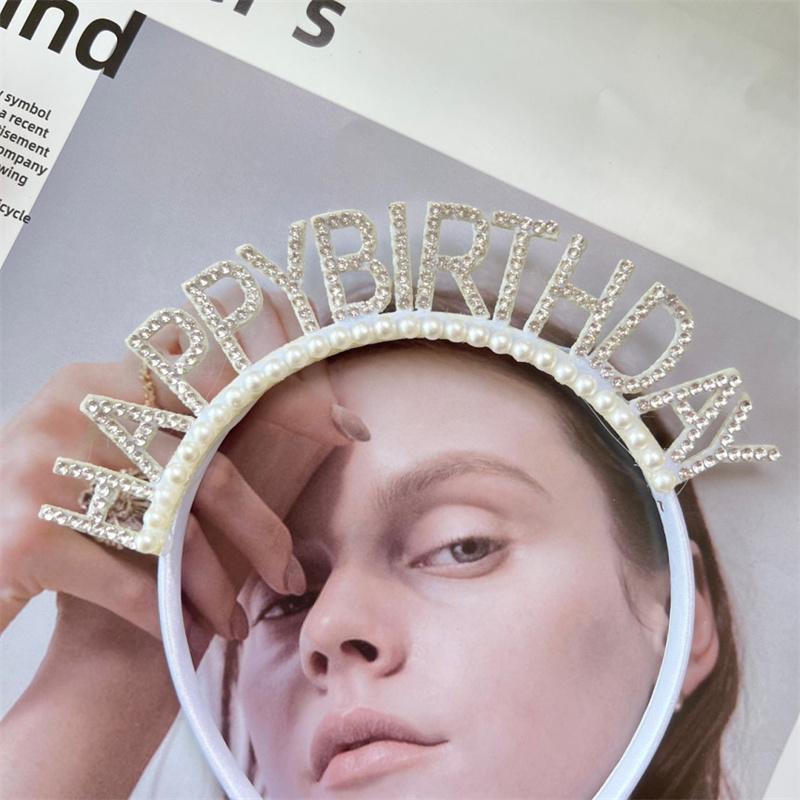 

Pearl Diamond Headband - Baby Birthday Party Crystal Accessories & Photo Props