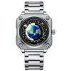 Binbang 2023 Men's Creative Large Dial Starry Sky Watch with Genuine Leather Strap