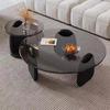 Nordic Minimalist Round Tempered Glass Coffee Table for Living Room - Elegant Light Luxury Italian Style for Small Apartments