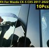 Black Window Pillar Posts Door Decal Window Cover Kit For Mazda CX-5 2017-