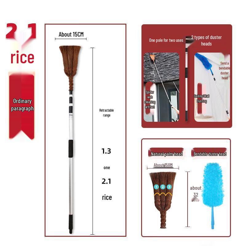 Extended High-Reach Ceiling and Roof Cleaning Broom