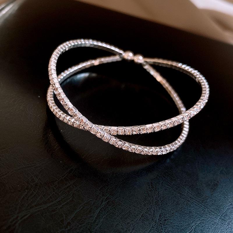 Zircon Diamond-Set Grid Bracelet: Elegant, Luxurious Niche Design for Women