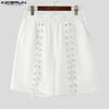 INCERUN Short décontracté à lacets pour homme avec taille élastique et bande latérale