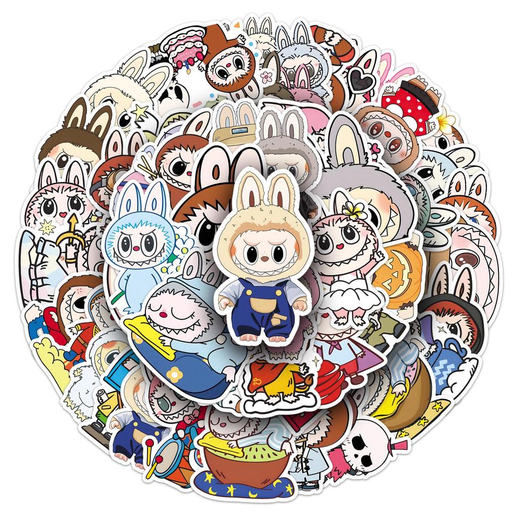 50 La Boo Cartoon Stickers: Personalized, Trendy Decorations for Phone Cases, Computers, Water Cups, and More