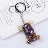 Crystal Resin Bear Keychain - Creative Hugging Bear Design for Car Keys