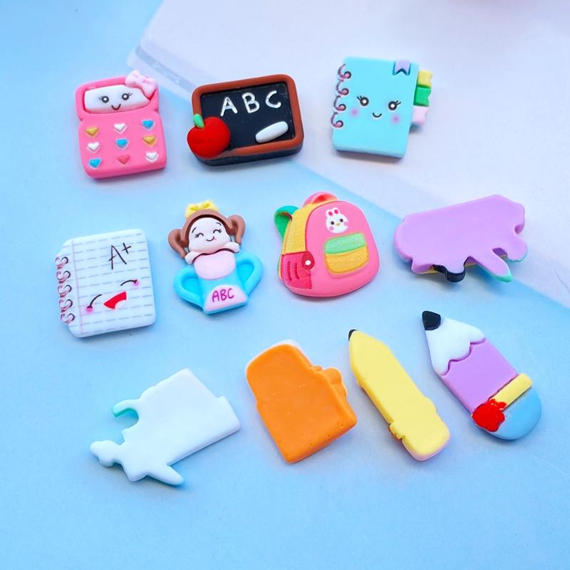 10/20Pcs New Cute Mixed Mini Stationery Series Flat Back Resin Cabochons Scrapbooking DIY Jewelry Craft Decoration Accessorie
