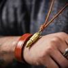 [Tsutaeru] Shark Bullet Pendant Genuine Leather Necklace (with Leather Cord)  Bullet Pendant, Bullet, Genuine Leather Necklace, Leather Cord,