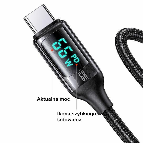 Usams Kabel Pleciony U78 Usb-C 1.2Mled 6A Fast Charging Biały/White Sj544Usb02 (Us-Sj544)