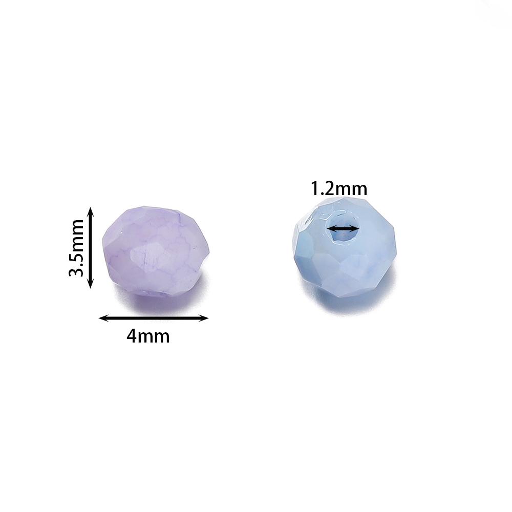50 Stück/Los 4mm Glas Flachperlen Bunt Facettierte Spacer Lose Perlen für DIY Halskette Armband Ohrring Schmuckherstellung Zubehör