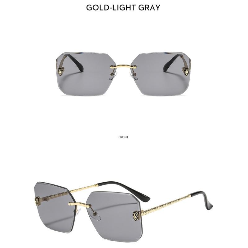 Women's Sunglasses, Men's and Women's Fashion Square Rimless Sunglasses, Large Frame Sunglasses