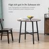 85cm Dining Room Table, Industrial Style Kitchen Table Round with Steel Legs, Rustic Brown
