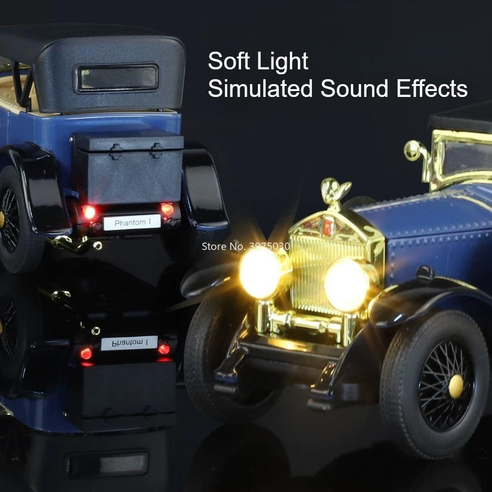 1:32 Scale Alloy Rolls Royce Phantom 500K Vintage Cars Model Toys Wheel Shock Absorption Pull Back Vintage Vehicle for Boys' Toy