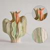 Organic Silhouette Flower Vase Asymmetrical Hand-Painted Textured