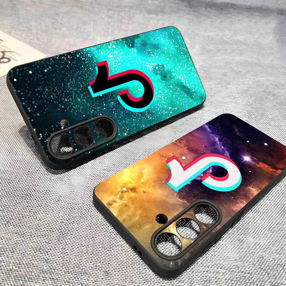 TikTok Musical Logo For Samsung Galaxy S25 S24 S23 Ultra S22 S21 Plus S20 Black Soft Silicone Protective Case