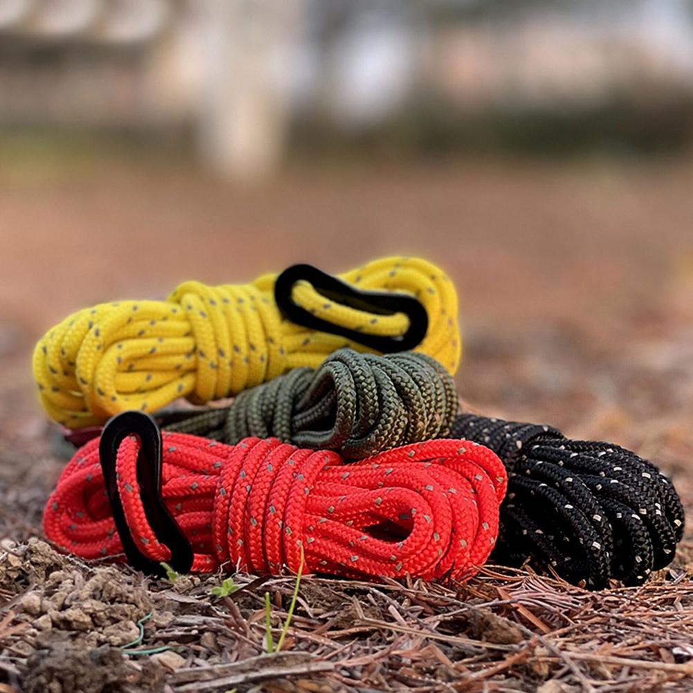 Reflective Guy Line For Tent Camping Wind Rope With Adjuster Outdoor Canopy Guy Ropes 4mm Reflective Tent Cord Set