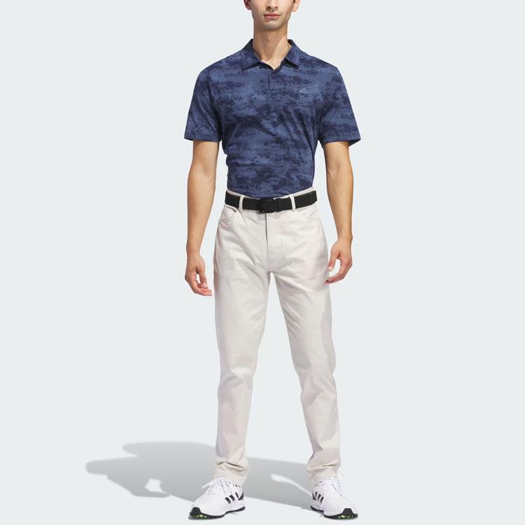 Adidas Go-To Printed Mesh Polo Shirt Men Polo Shirts Deep-Blue IU4428