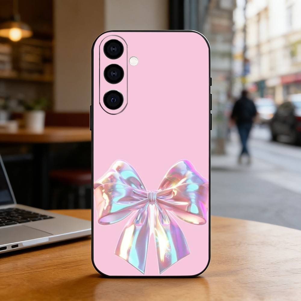 pink bows Phone Case For Samsung Galaxy A73,A72,A71,A70,A53,A52,A51,Soft Silicone Black Cover