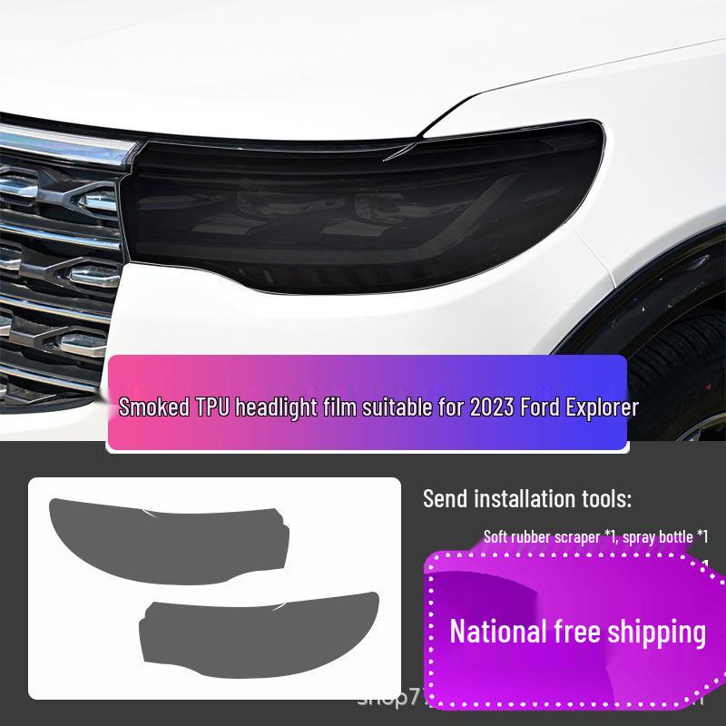 Ford Mondeo/Edge/Explorer Black Headlight & Clear Taillight Film - TPU