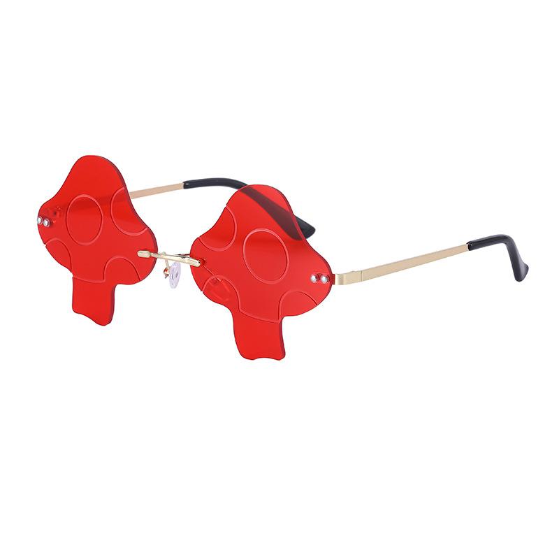 Personality Funny Mushroom Sunglasses Girls Tide Prom Art Photography Frameless Sunglasses