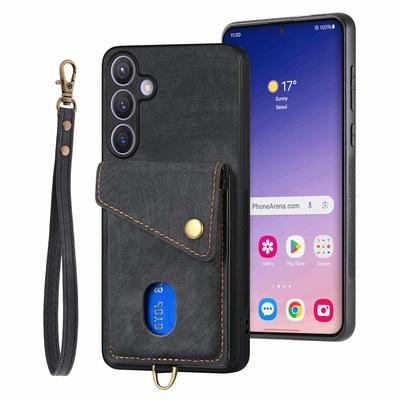 Für Samsung Galaxy S25+ Hülle mit Kartenhalter Kickstand Leder Telefon Rückseite