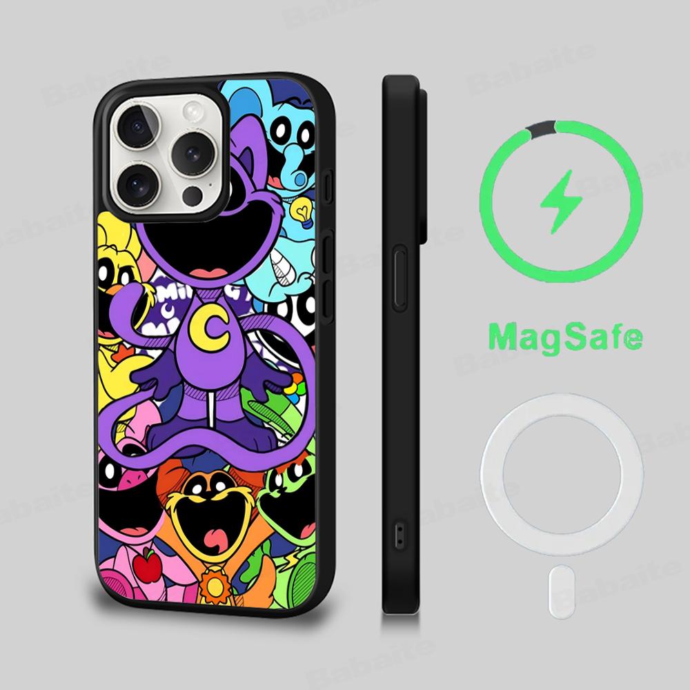S-Lachende C-Kreaturen C-KATZENSCHLAF HUNDETAG Handyhülle Magesafe Magnetische Kabellose Ladehülle Für iPhone 16 13 14 15 Pro Max Plus Mini