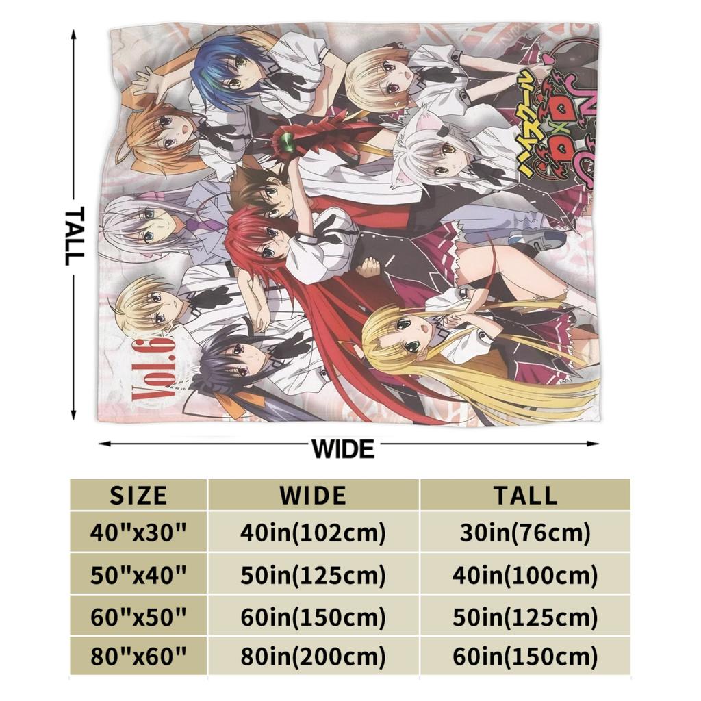 Soft Blankets Decorative High School DxD Throw Blanket Anime Flannel Bedspread For Outdoor Funny Sofa Bed Cover