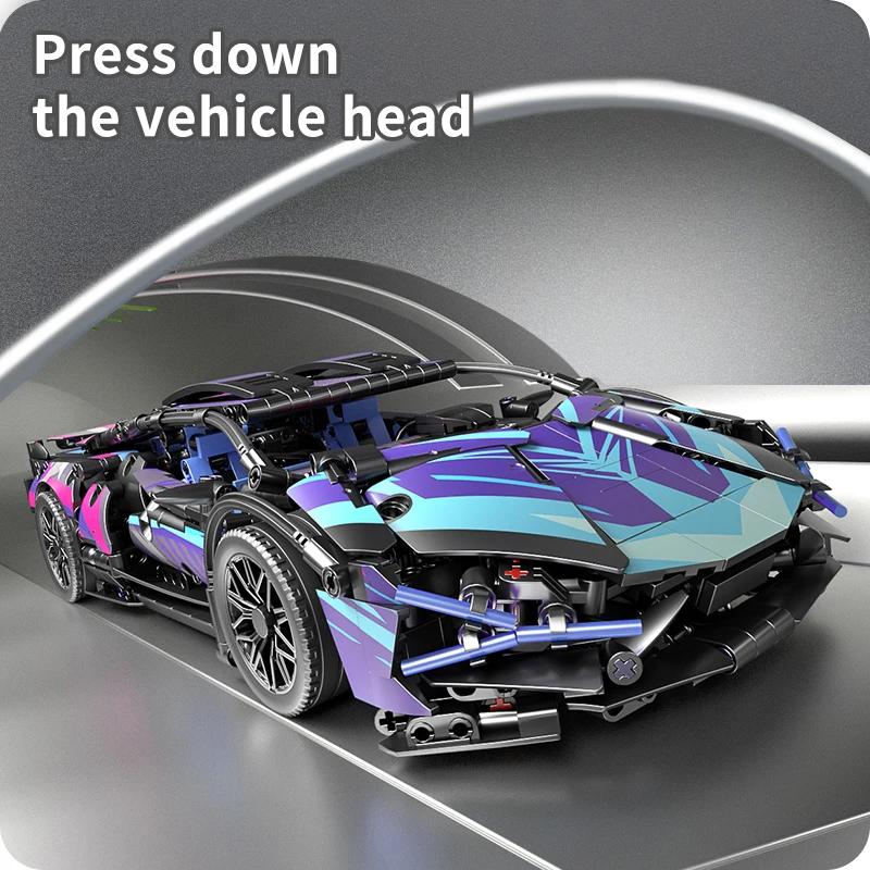 Non-Toxic Technical Racing Sport Car Model Building Blocks Diy Tabletop Decoration Model Kids Adult Birthday Christmas Halloween Gifts