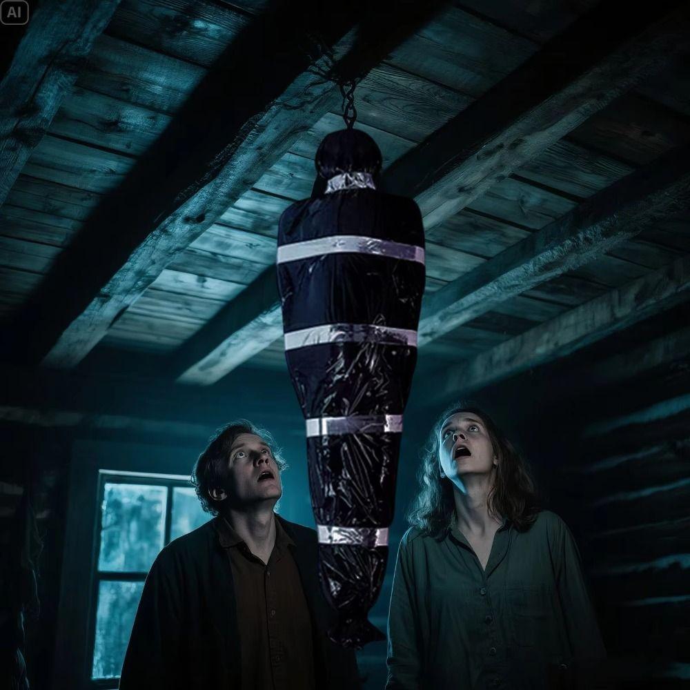 Scary Hanging Corpse Inflatable Halloween Ornament Decor Prop Dead Victim Props  Outside
