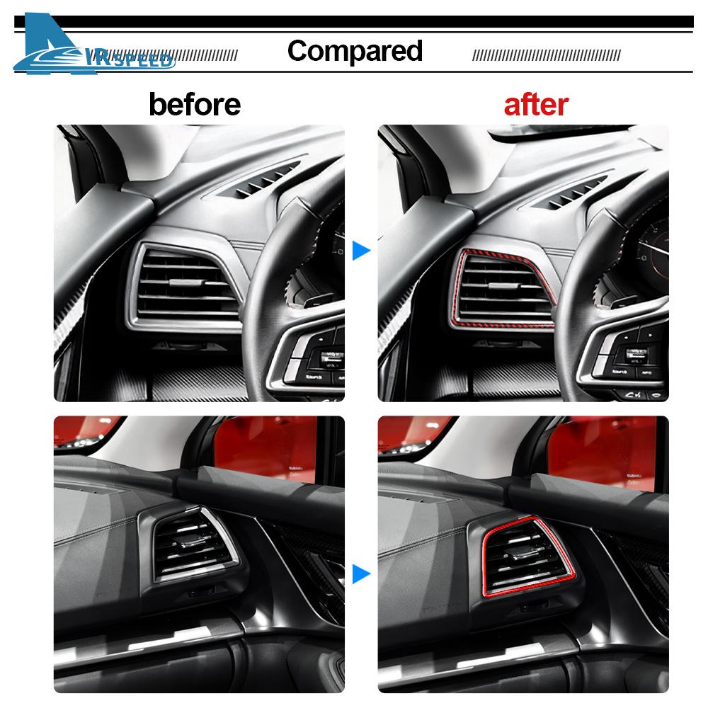 For Subaru Crosstrek 2018-2023 Impreza 2017 2018 2019 2020 2021 2022 2023 Soft Carbon Fiber Sticker Dashboard Side Air Outlet