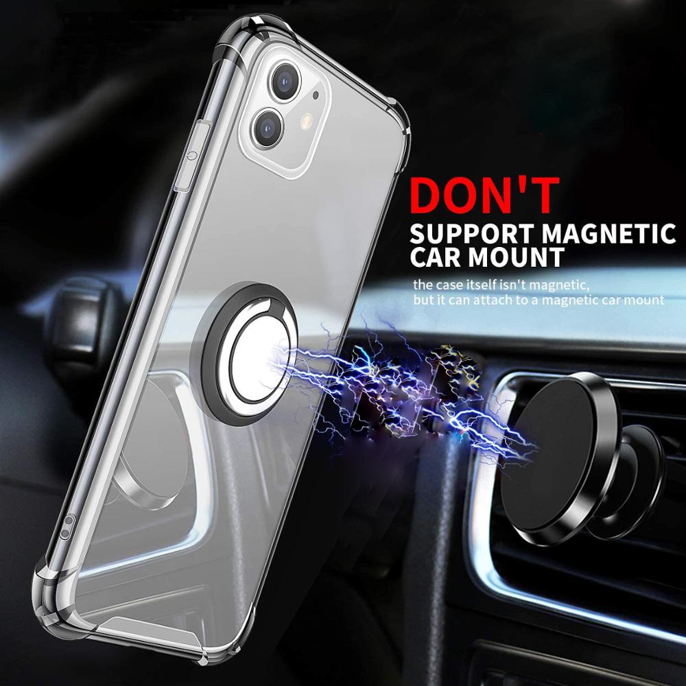 Custodia morbida antiurto con supporto ad anello per Google Pixel 9 Pro XL 8A 8 Pro 7Pro 7A 6A Custodia posteriore in silicone trasparente