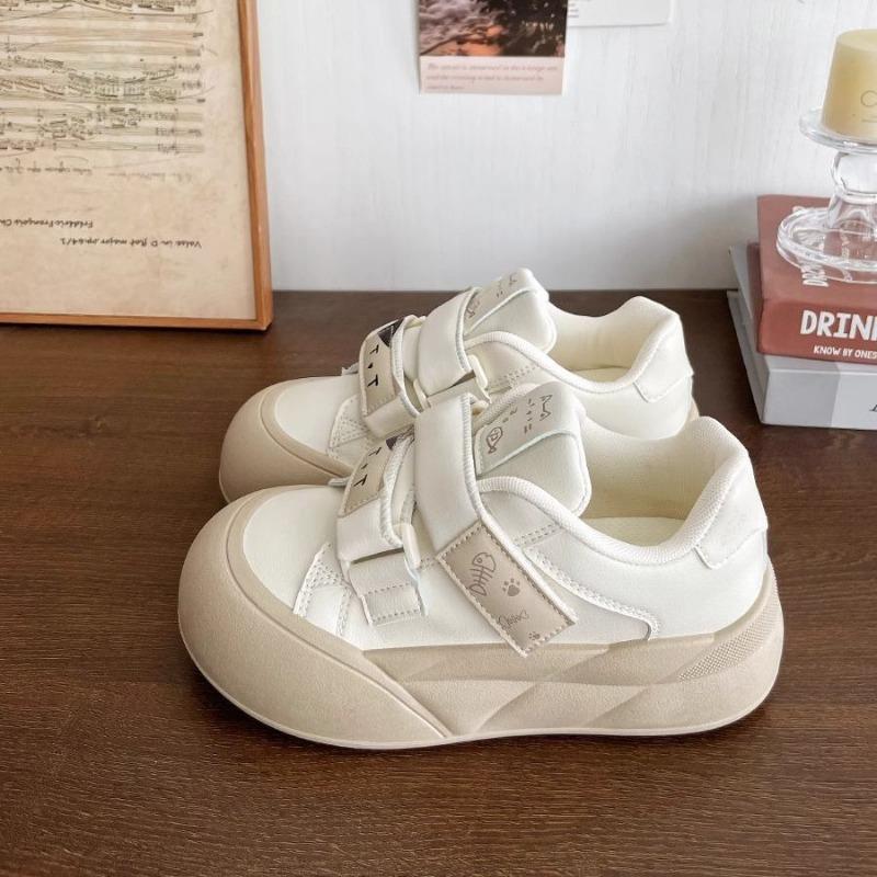 Velcro Board Shoes Women's Spring New Ugly Cute Big Head Student White Shoes Sports Platform Casual Shoes