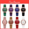 Fashionable Ladies' Quartz Watch With Decorative Night Light And Leather Strap