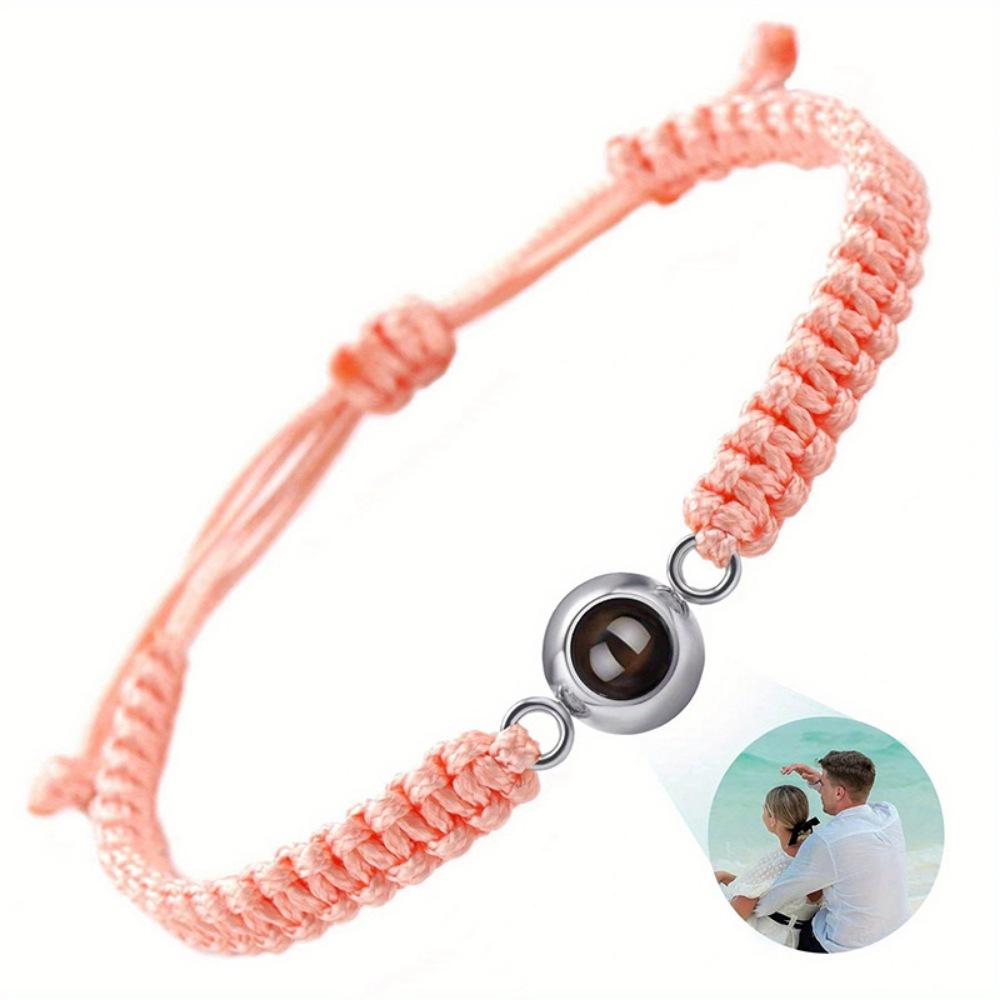 Stainless Steel Bubble Bracelet with 100 Language Projection for Couples