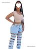 European & American Women's High-Waisted Ripped Jeans - New Street Fashion Hollow Straight-Leg Pants