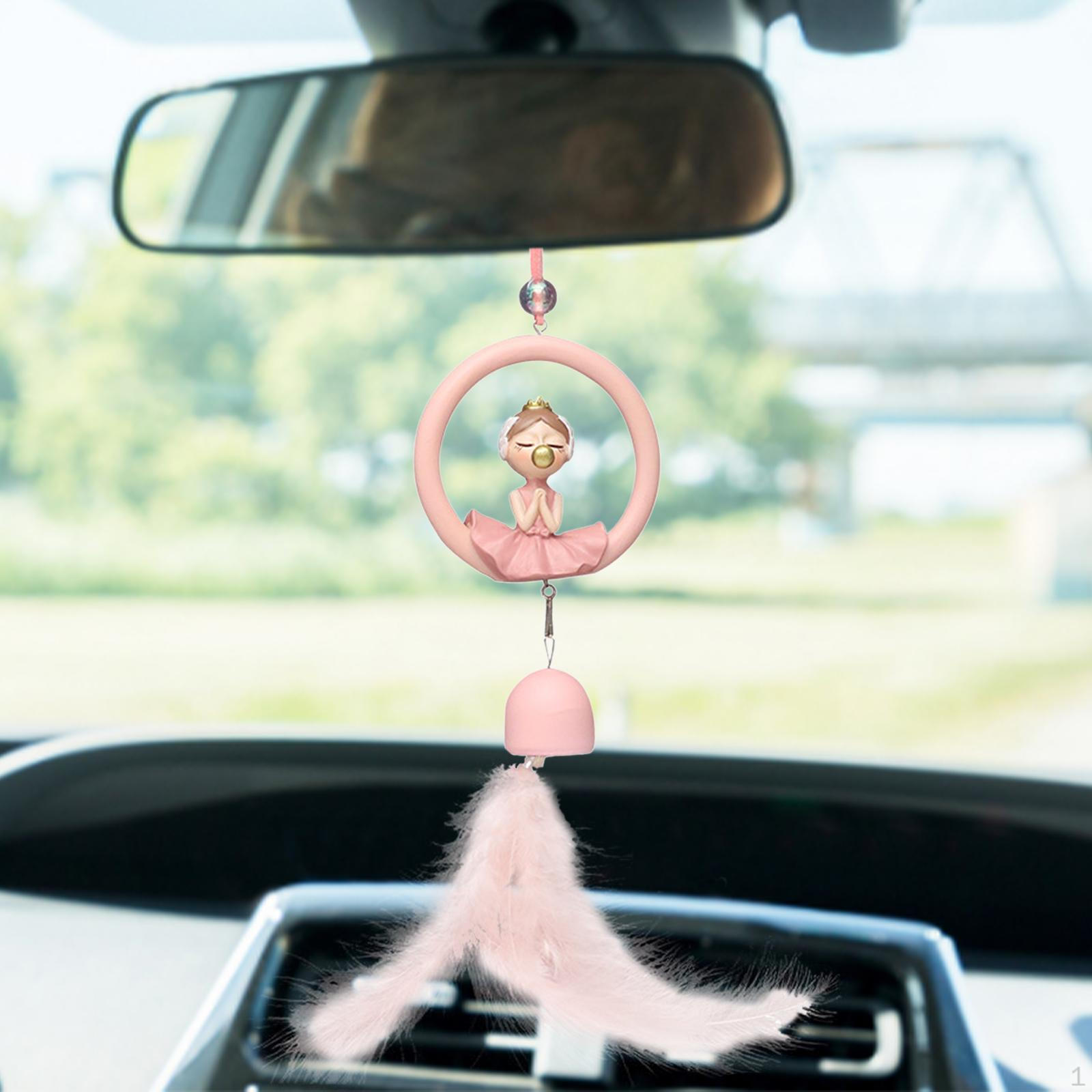 

Cute Feather Wind Chimes Birthday Courtyard Wedding Balcony Bedroom Resin Statue Figurines for Lawn Girl Pink 7.5cmx3cm