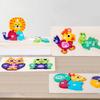 4 Piece Wooden Puzzle Animal Food Chain Chicken Squirrel Lion Owl Frog Animal Puzzle Simple Puzzle Toy Halloween Christmas Birthday Gift
