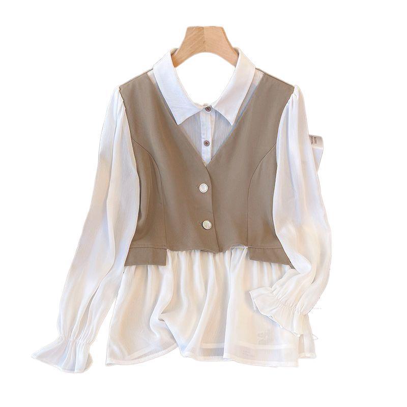 Plus Size Autumn 2026 Slimming Belly Concealing Two-Piece Shirt & Pants Set