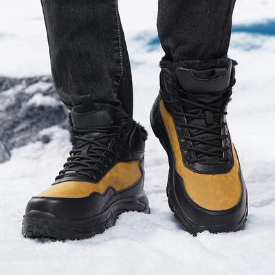Winterstiefel Herren High-Top Wasserdicht Trendstiefel Outdoor Baumwollschuhe Sneaker Herren Dick Plus Warm Übergröße Schnee Wanderschuhe
