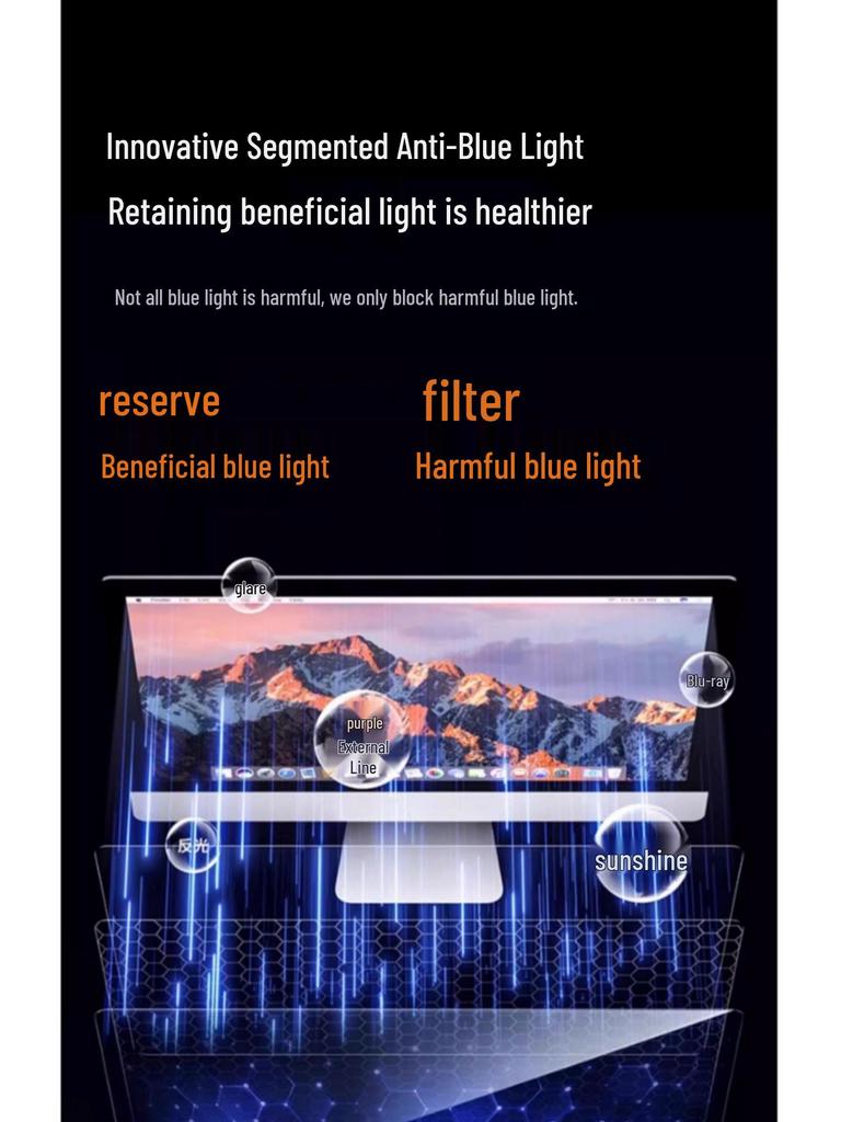 HD Transparent Anti-Blue Light Screen Protector for Laptop and Desktop Monitors