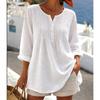 JPNTKY Women's Fashion Casual Solid Color Print V-Neck Long Sleeve Blouses & Shirts