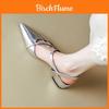 Classic French Silver Pumps With Chunky Block Heel For Summer Casual Wear