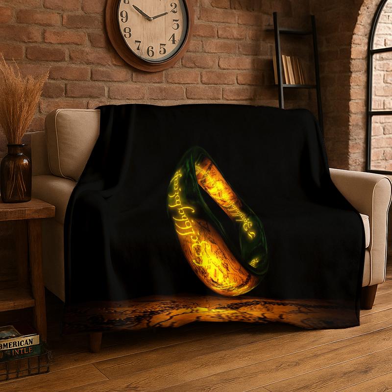Classic L-Lord of The Rings H-Hobbit Flannel Blanket Soft Warm Throw Blanket for Bedroom Living Room Bed Travel Camping Picnic